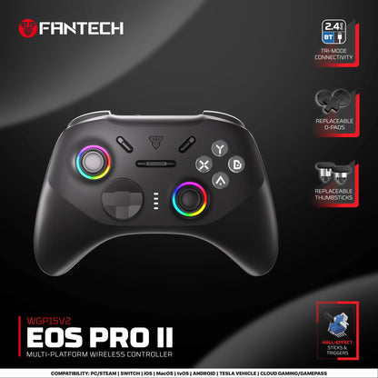 FANTECH WGP15V2 EOS PRO II Controller di gioco wireless Frequenza di polling 1000 Hz Gamepad con effetto Hall e trigger K-Silver per PC NS