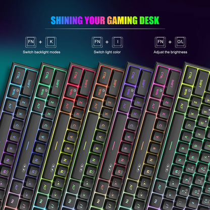 Tastiera Da Gioco MageGee Mini 60 Per Cento Con 61 Tasti Retroilluminata Rgb Ergonomica Impermeabile TS91