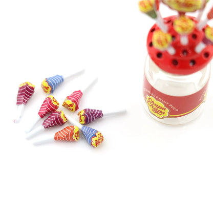 Lecca Lecca Miniatura Con Custodia Per Casa Delle Bambole Dolce Plastica Accessori Cucina
