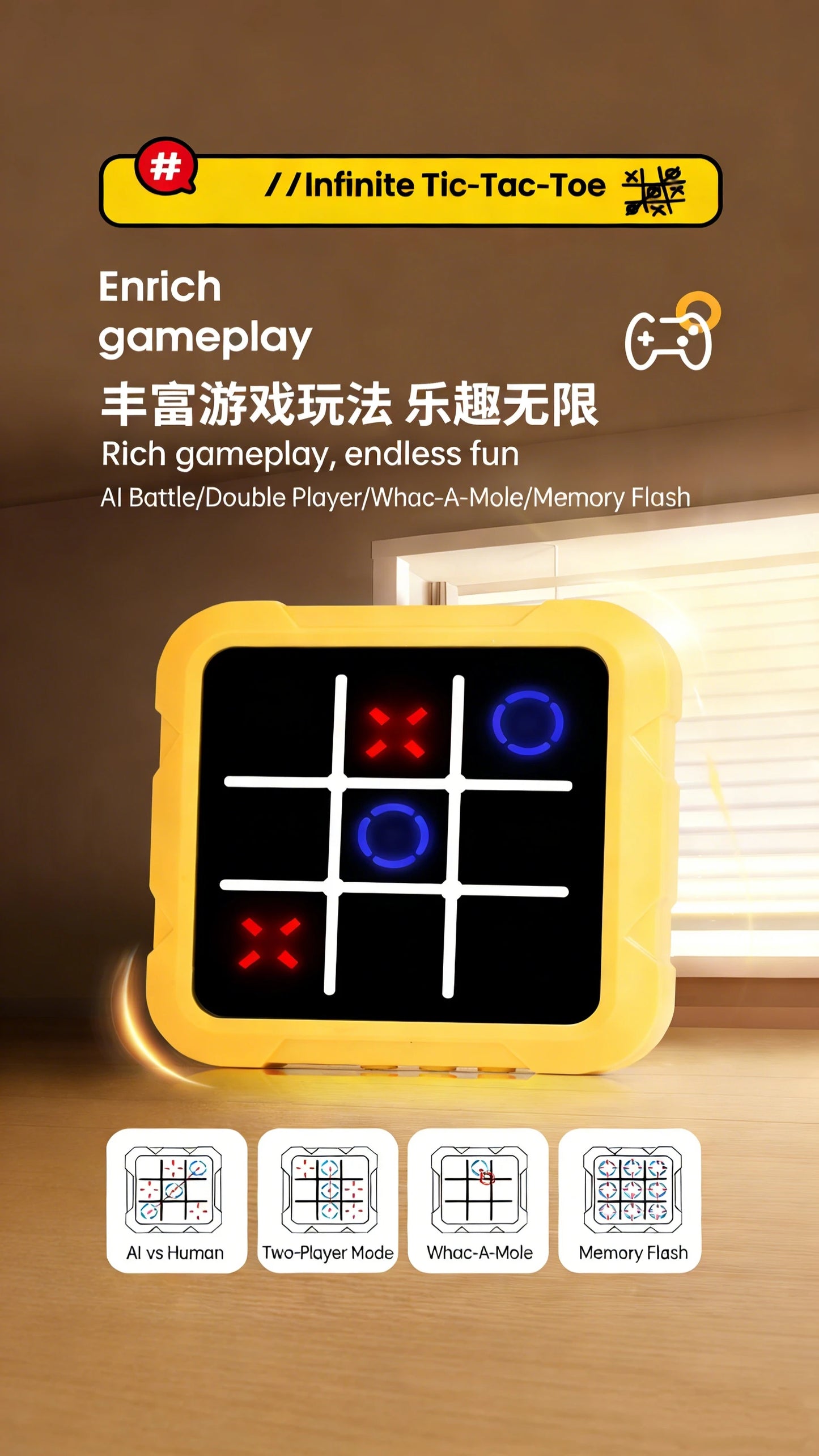 Scacchiera Elettronica Multifunzionale Tris Educativo Interattivo Per Bambini Genitori Figli