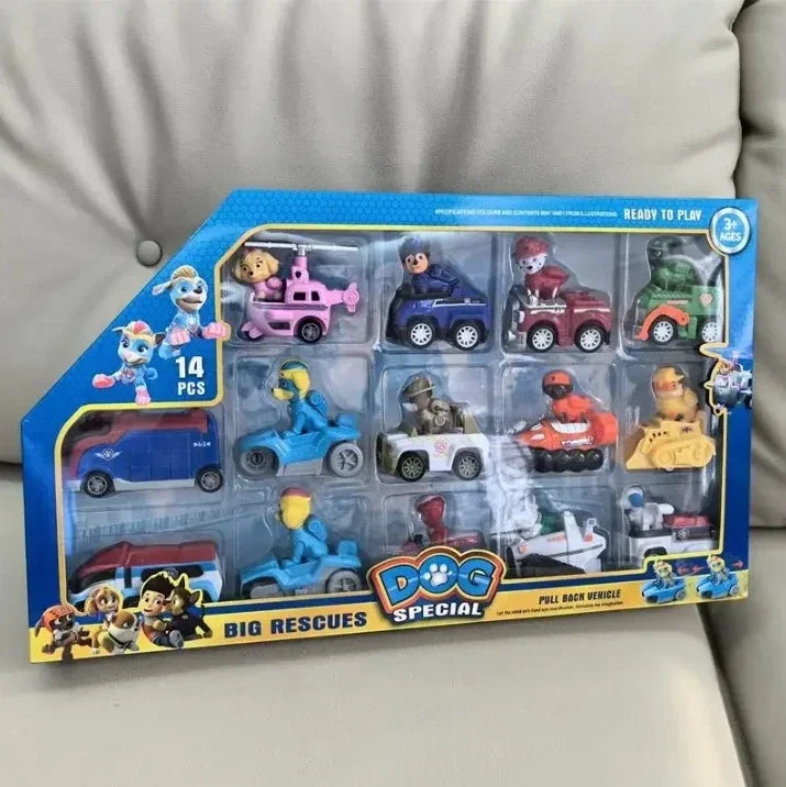 Paw Patrol Set di giocattoli Cartoon Anime Figure Patrol Canine Chase Skye Rimbalzo Bicicletta Decorazione della casa Regali di compleanno di Natale per bambini