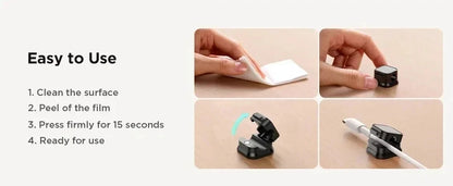 Portacavi magnetico con clip per cavi, porta cavi adesivo, organizer per cavi per la gestione della scrivania dell'home office