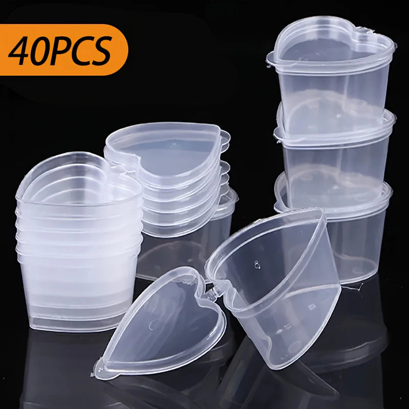 Contenitori Monouso Per Salsa A Forma Di Cuore Da 45 Ml Confezione 10, 20 O 40 Pezzi