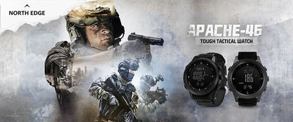 NORTH EDGE Sport da uomo Orologio digitale Ore Corsa Nuoto Esercito militare Orologi Altimetro Barometro Bussola impermeabile 50 m