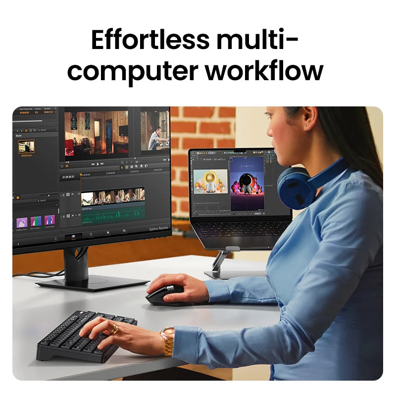 Mouse Senza Fili Ergonomico con DPI 5000 Bluetooth 5.4 e 2.4 GHz MacBook Tablet Laptop PC