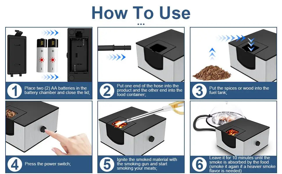 Fumatore Portatile Per Cocktail E Whisky Pistola Freddo Infusore Fumo Capacità 0,5 Litri Per Cucina Interni Ed Esterni
