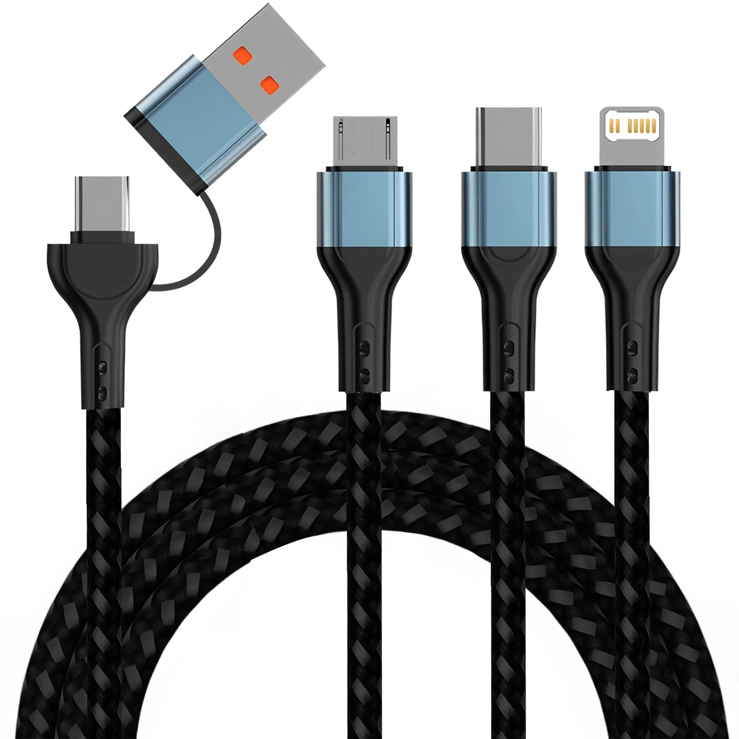Cavo di ricarica universale 3 in 1 USB Type C per la trasmissione rapida dei dati per iPhone Samsung Xiaomi Huawei