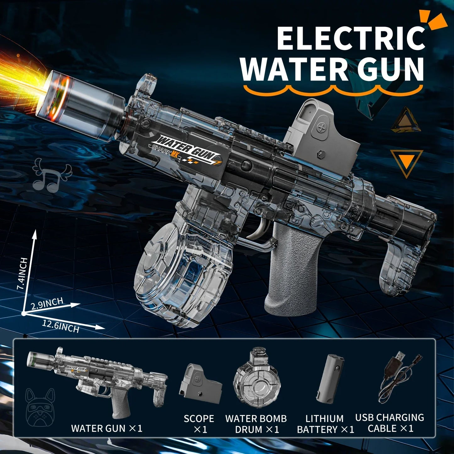Pistola Ad Acqua Elettrica Con Sensore Automatico E Luci Giocattolo Estivo Per Bambini Sulla Spiaggia