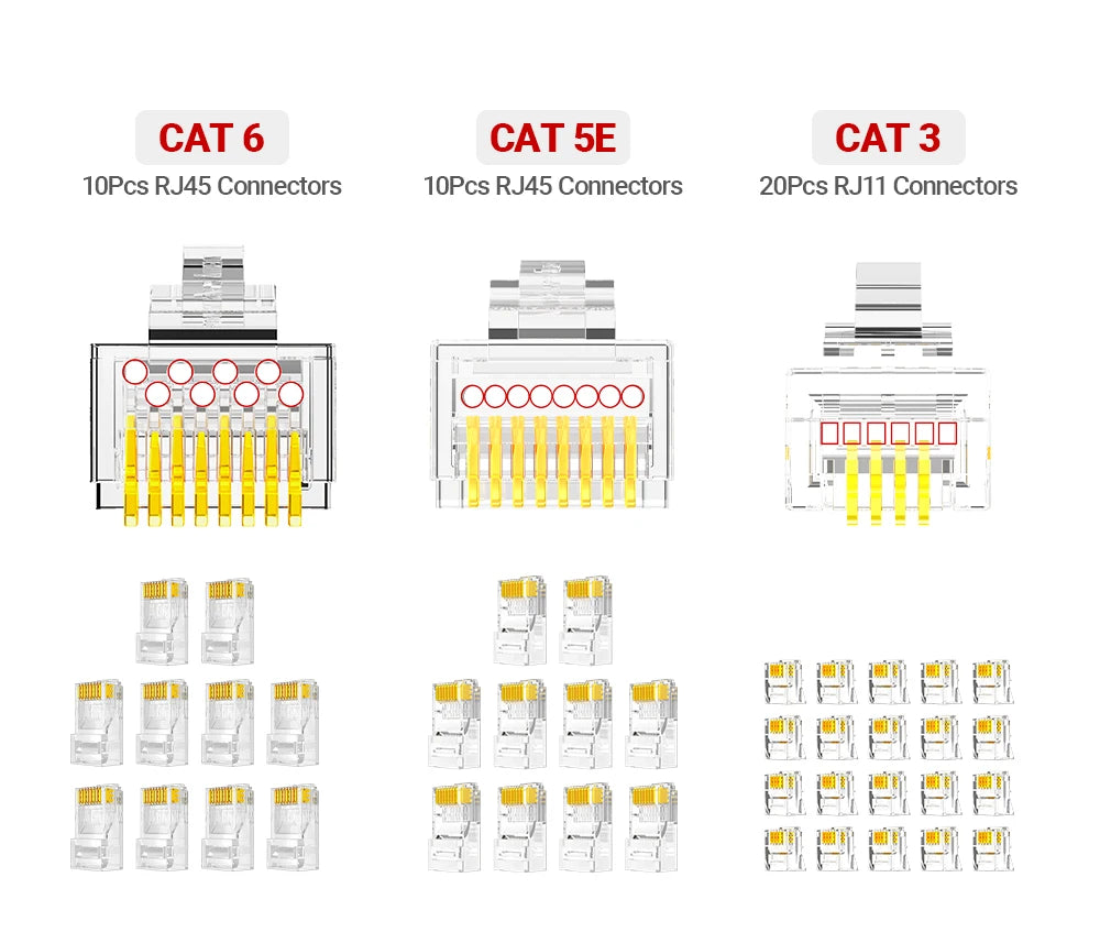 Kit Strumenti Rete 12 In 1 Per Cablaggio Ethernet Crimpatrice RJ45 RJ11 Tester Lan Riparazione Cavi