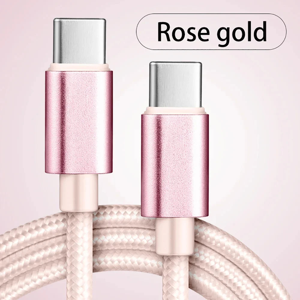 Cavo di ricarica rapida 60W da USB-C a USB-C 1M 2M 3M, cavo dati PD per iPhone 15 16 17 Pro Max, Xiaomi, Samsung, Huawei