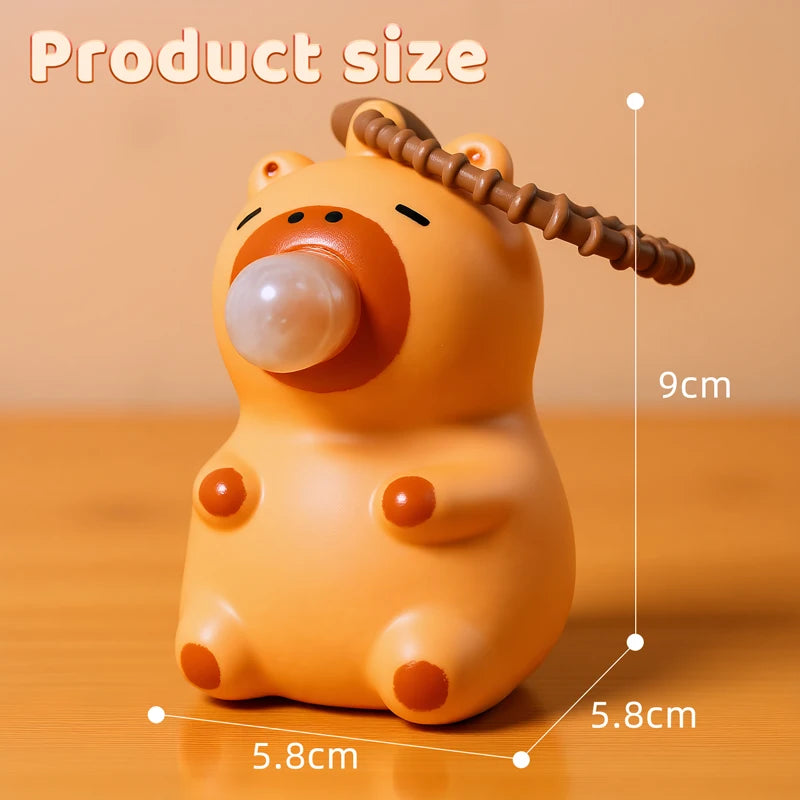 Portachiavi Squishy Capibara Ciondolo Borsa Auto Antistress Morbido Giocattolo Relax Per Decompressione Quotidiana
