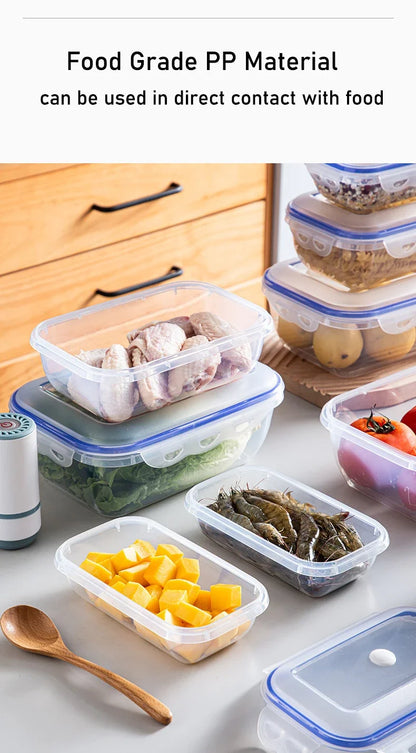 1/3PCS Scatola di Conservazione degli Alimenti Sottovuoto Contenitore di Immagazzinaggio Frigo Organizzatore Microonde Sicuro Conservazione Fresca Scatola di Tenuta Dispenser di Alimenti