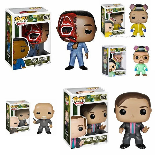 FUNKO POP Televisione Breaking Bad Gus Fring 167saul Goodman 163 Walter 160 MIKE 165 Jesse Pinkman 161 Figure in vinile Giocattoli di modello
