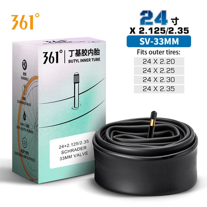 Camera D'Aria 361 Degrees Con Valvola Schrader Pneumatici MTB e Bici Da Ciclismo Misure Da 12 A 29 Pollici