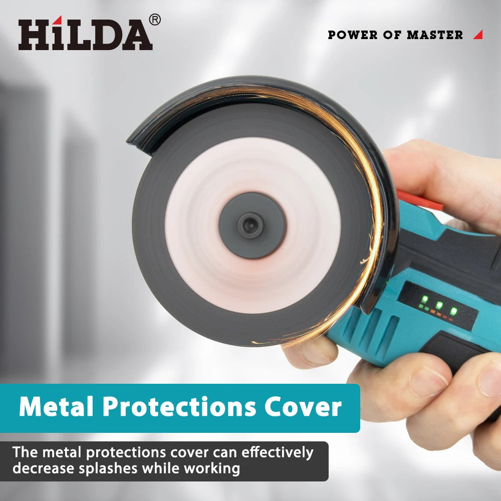 HILDA 12V Smerigliatrice angolare elettrica al litio da 3 pollici Strumento portatile compatto per riparazioni fai-da-te e domestiche Leggero con forte potenza