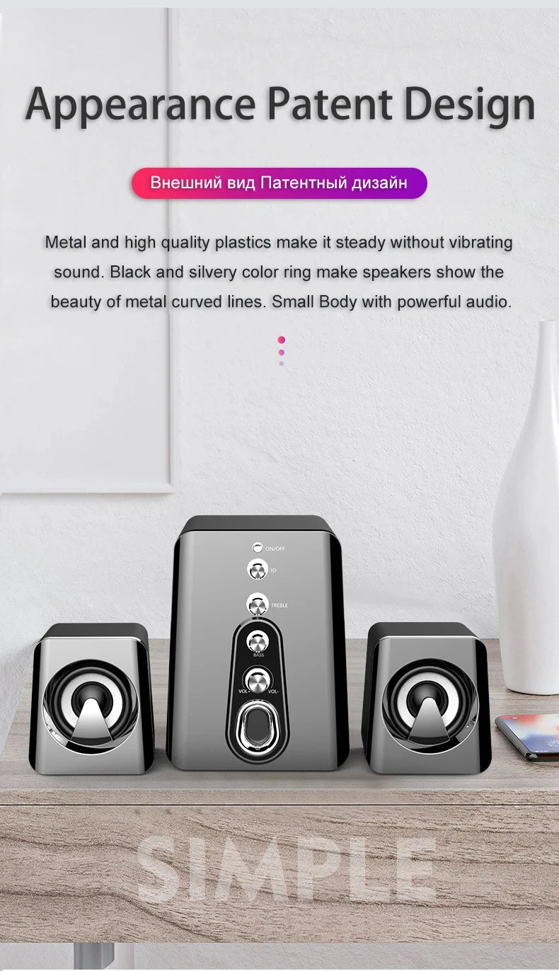 Altoparlanti per computer Sistema Home Theatre PC Subwoofer per basso Altoparlante Bluetooth Musica Soundbar surround 4D per laptop desktop Boombox