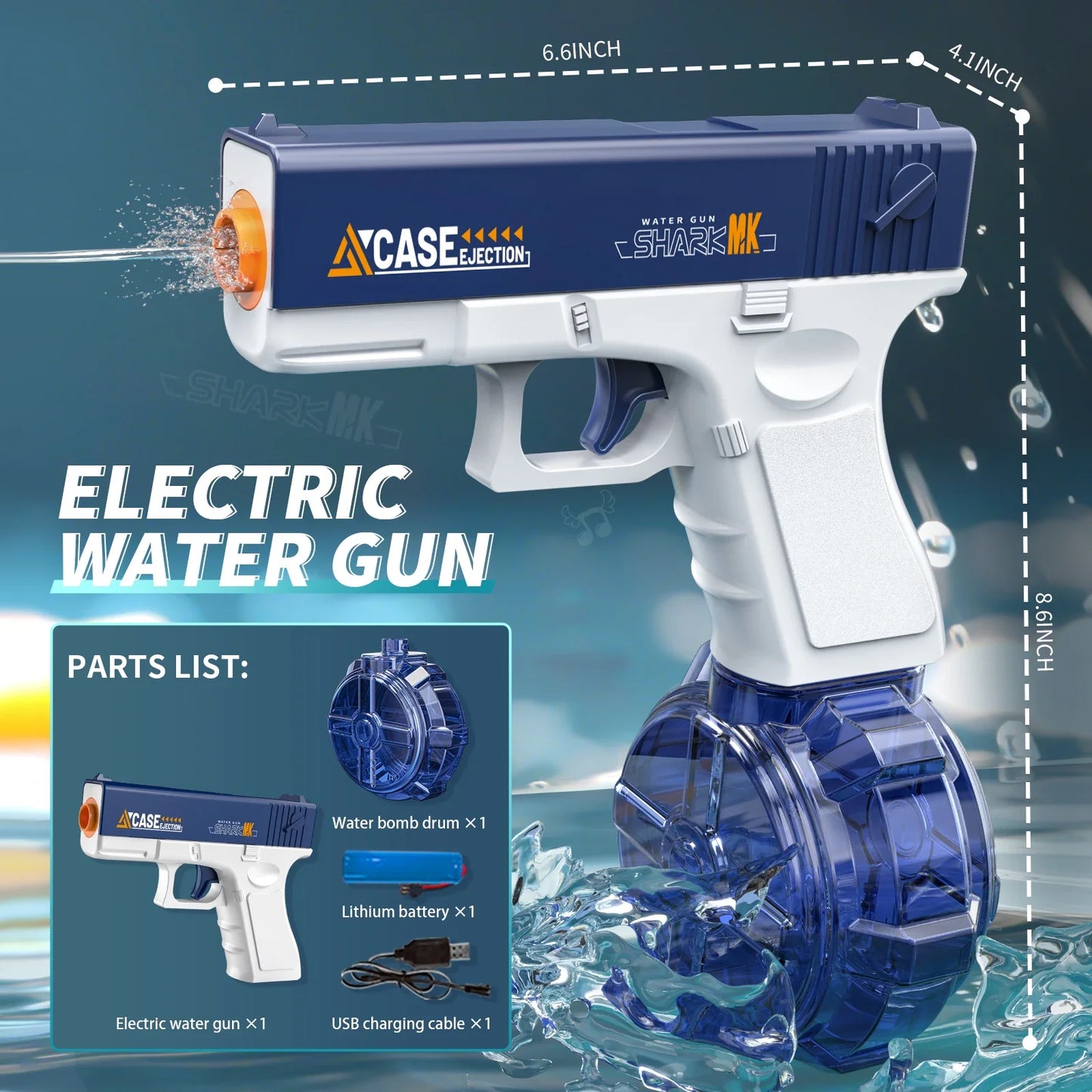 Pistola Ad Acqua Elettrica Ricaricabile A Lungo Raggio Per Battaglie Spiaggia Piscina Giardino Estivo Regalo Compleanno