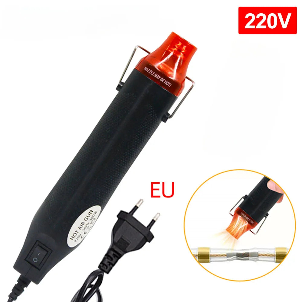 Pistola Ad Aria Calda 300W 220V Per Saldatura E Artigianato Mini Strumento Con Supporto E Funzione Termoretraibile