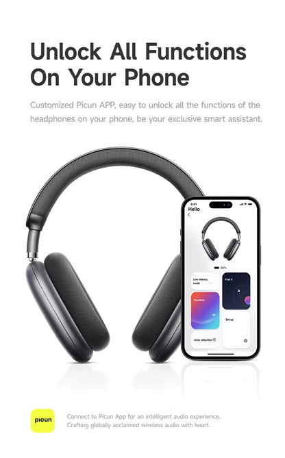 Picun F8 Pro Cuffie Bluetooth Wireless Cancellazione Attiva del Rumore Audio Spaziale 3D e Latenza Bassa
