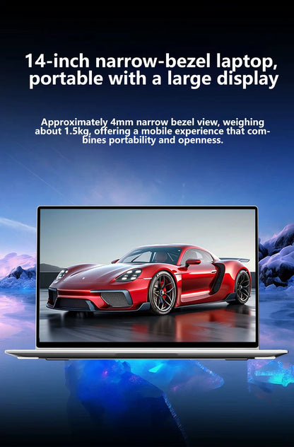 NAIWO 2026 Laptop Ultra Sottile 14.1" Windows 11, 16GB 2TB SSD, Notebook da Gaming Intel 4405U, Display 1920*1080, Computer per Ufficio e Studio