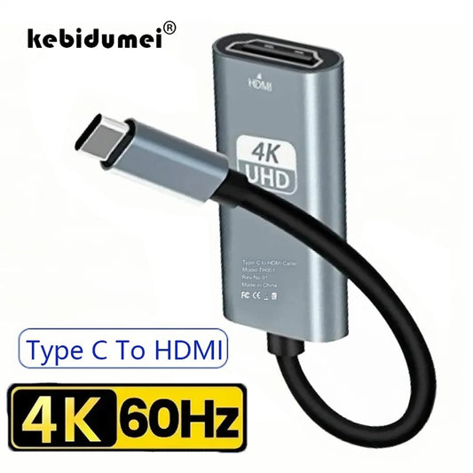 Adattatore da 4K 60Hz tipo C a HDMI Cavo convertitore HDTV HUB USB 3.1 per iPhone 15 Convertitore TV per PC MacBook iPad Samsung Laptop