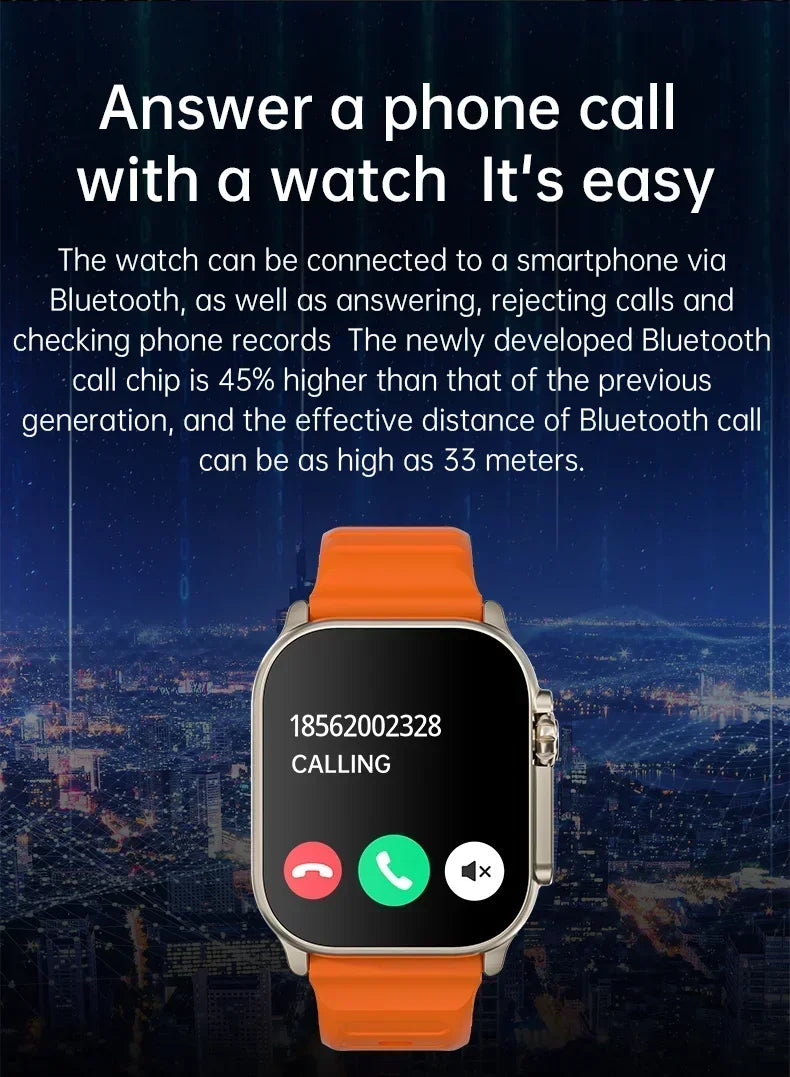 Nuovo Smartwatch 2026 Watch 10 Ultra 49mm con NFC, GPS, Chiamate Bluetooth, Musica BT, Giochi e Ricarica Wireless per Uomo e Donna