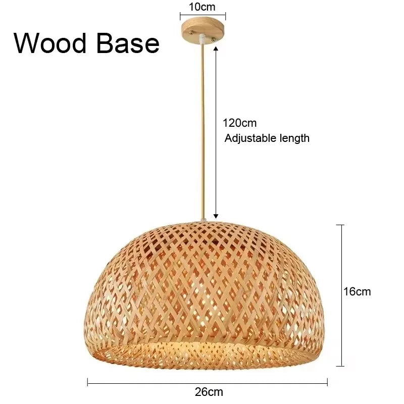 Lampada A Sospensione In Bambù E Rattan Intrecciato Lavorata A Mano Arredo Interni Caldo Per Sala Da Pranzo