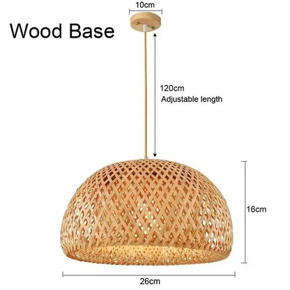 Lampada A Sospensione In Bambù E Rattan Intrecciato Lavorata A Mano Arredo Interni Caldo Per Sala Da Pranzo