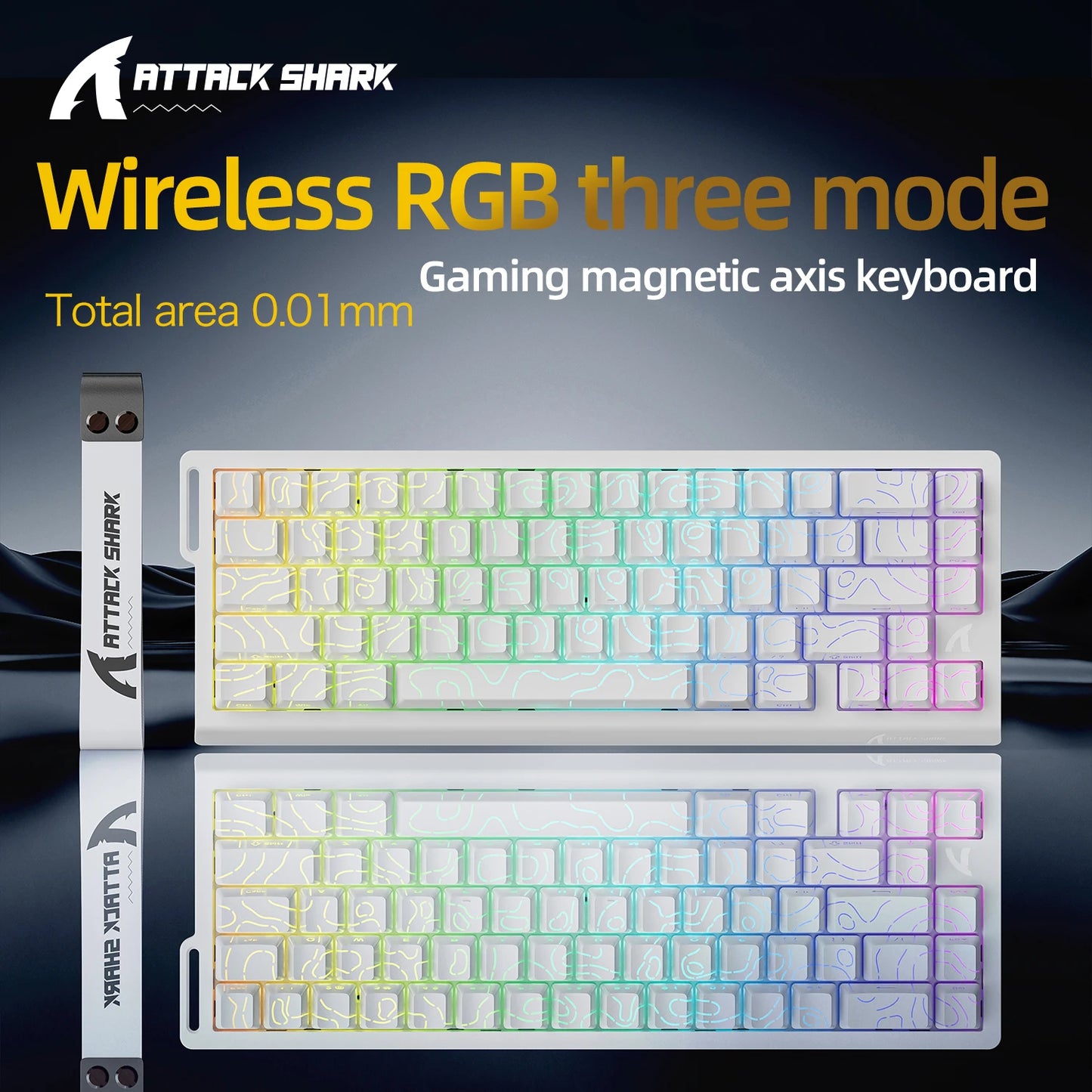 X68HE ATTACK SHARK Tastiera da gioco magnetica meccanica cablata per Pro Gaming Trigg rapido 0,01 mm 8000 Hz SOCD/Rs 0,125 ms 128 K Velocità