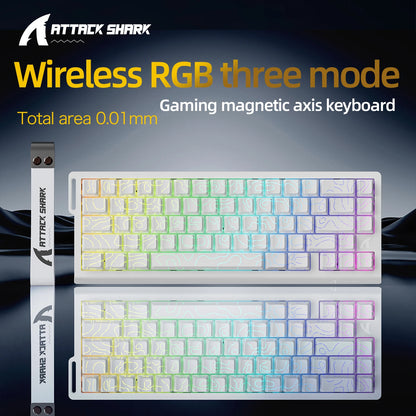 X68HE ATTACK SHARK Tastiera da gioco magnetica meccanica cablata per Pro Gaming Trigg rapido 0,01 mm 8000 Hz SOCD/Rs 0,125 ms 128 K Velocità