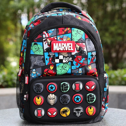 Zaino Scolastico Marvel Australiano, Grande Capacità, Leggero, con Borsa Pranzo e Charm da Collezione, Serie Regalo con Ornamenti