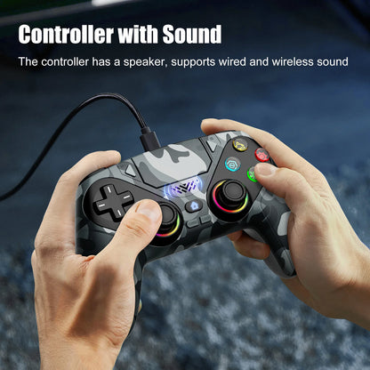 Controller per PS5 Pro/Slim/PC con RGB, Joystick Wireless per Giochi con Funzioni Marco/Turbo, Senza Drift, Effetto Hall, Tasti Posteriori Programmabili