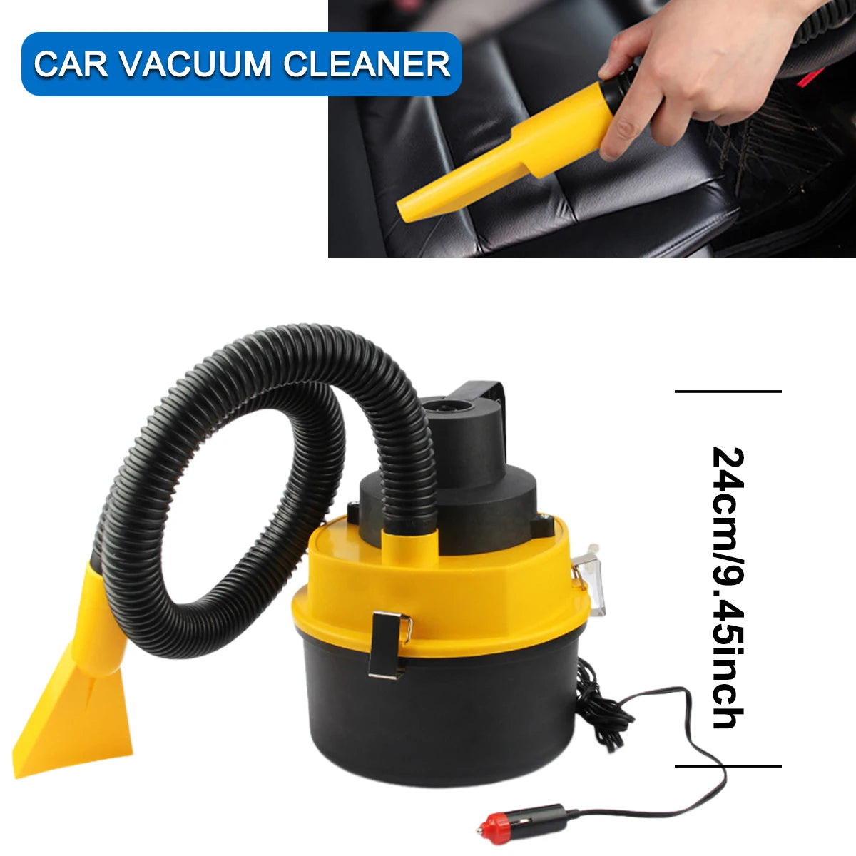 Aspirapolvere per auto multifunzionale Asciutto/bagnato DC 12V 60W Aspirapolvere per auto portatile ad alta potenza Apparecchio di pulizia universale