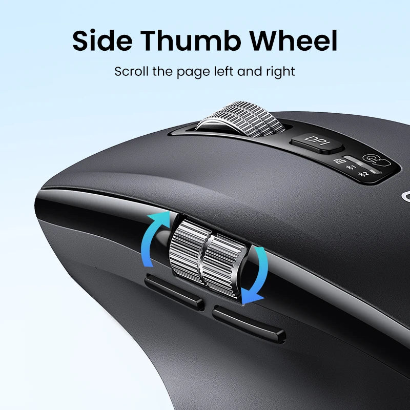 Mouse Senza Fili Ergonomico con DPI 5000 Bluetooth 5.4 e 2.4 GHz MacBook Tablet Laptop PC