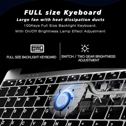 Laptop 15,6 Pollici Con 32 Gb Ram E 2 Tb SSD Windows 11 Impronta Digitale Tastiera Retroilluminata