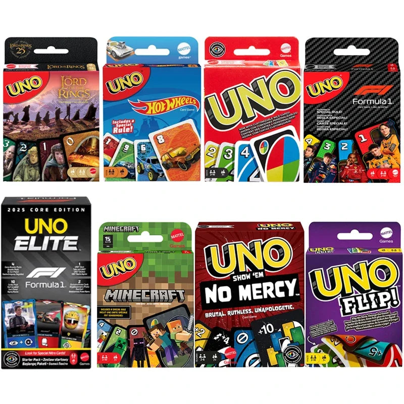 Giochi di carte da gioco UNO Filp, Super Mario, Minecraft, Lord of The Ring, Hot Wheels, No Mercy, giochi da tavolo sociali, giochi per bambini