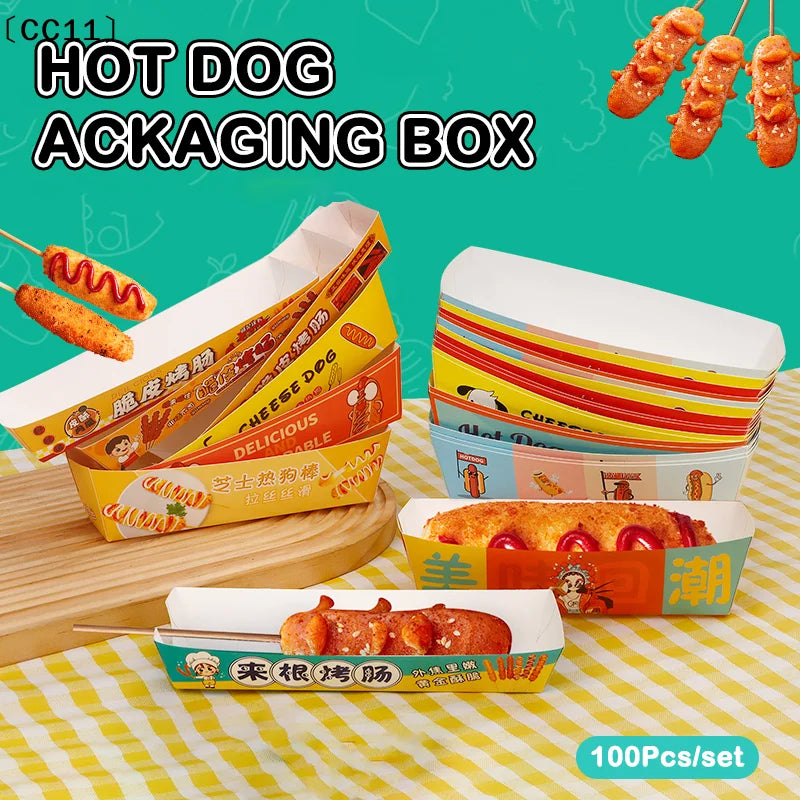 Confezione Da 100 Scatole Monouso Per Hot Dog In Carta Per Catering E Feste Ideale Per Eventi
