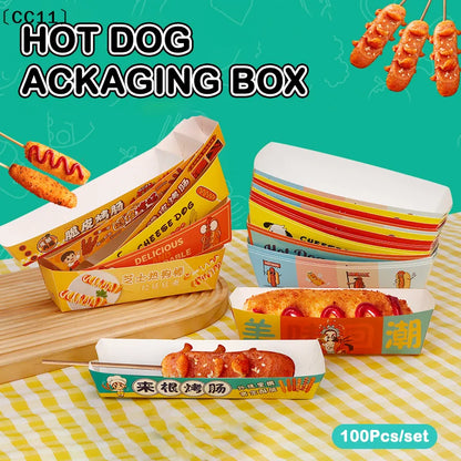 Confezione Da 100 Scatole Monouso Per Hot Dog In Carta Per Catering E Feste Ideale Per Eventi