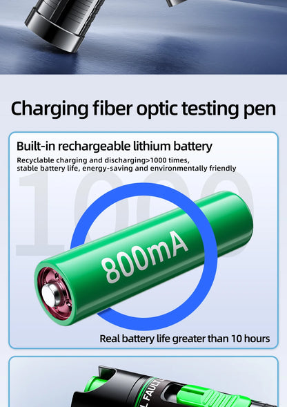 Penna Luce Verde e Rossa In Fibra Ottica Ricaricabile Con Tester 15 mW 30 mW 50 mW 100 mW
