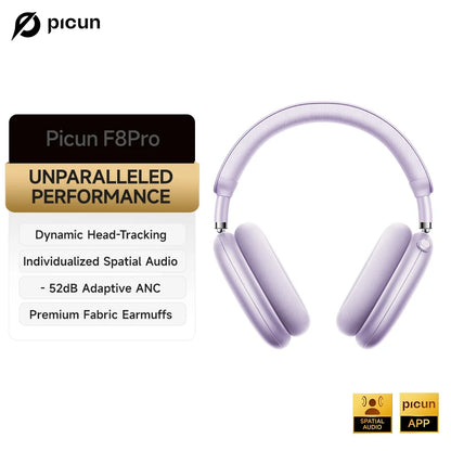 Picun F8 Pro Cuffie Bluetooth Wireless Cancellazione Attiva del Rumore Audio Spaziale 3D e Latenza Bassa