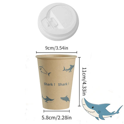 Bicchieri di Carta Usa e Getta con Coperchio 12 oz in Polpa di Bamboo per Bevande Calde o Freddo Ufficio e Casa
