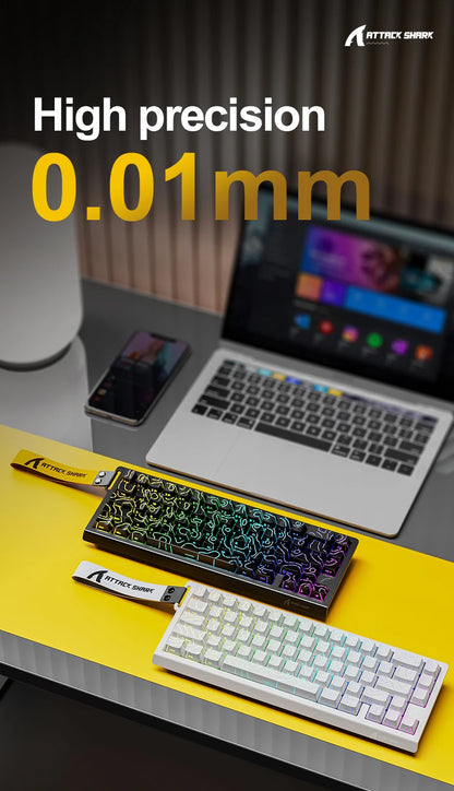 X68HE ATTACK SHARK Tastiera da gioco magnetica meccanica cablata per Pro Gaming Trigg rapido 0,01 mm 8000 Hz SOCD/Rs 0,125 ms 128 K Velocità