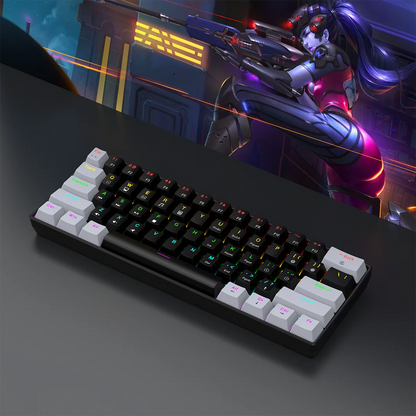 Tastiera meccanica da gioco cablata al 60% Mini layout ultra compatto retroilluminato RGB per giocatori PC/Mac e tipisti Design facile da viaggio