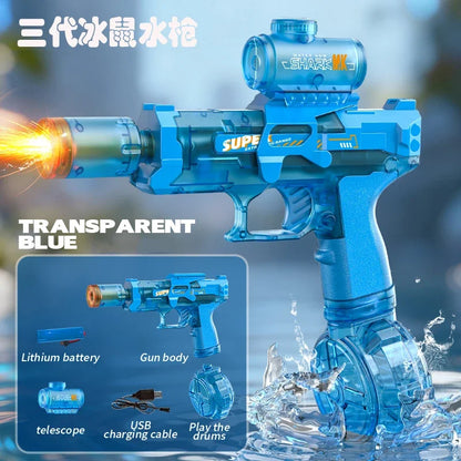 Pistola Ad Acqua Elettrica Con Sensore Automatico E Luci Giocattolo Estivo Per Bambini Sulla Spiaggia