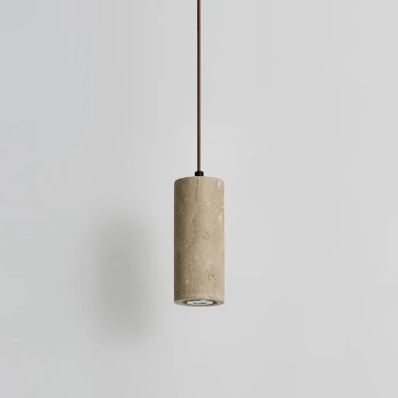 Lampada a Sospensione in Pietra Gialla Stile Giapponese Wabi Sabi per Camera da Letto e Bar