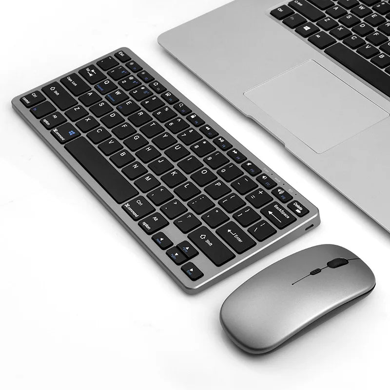 Set tastiera e mouse wireless 2.4G, combo tastiera e mouse Bluetooth 5.0, 2 modalità, mini tastiera e mouse per accessori PC portatili