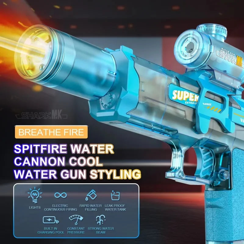 Pistola Ad Acqua Elettrica Con Led E Sensore Automatico Giocattolo Estivo Per Bambini Piscina E Spiaggia