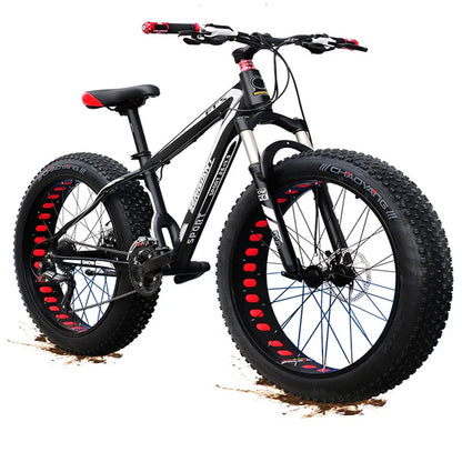 Fat Bike 26 Pollici Con Ammortizzatori Freni A Disco E Pneumatici Allargati Per Spiaggia Neve Fuoristrada