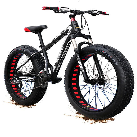 Fat Bike 26 Pollici Con Ammortizzatori Freni A Disco E Pneumatici Allargati Per Spiaggia Neve Fuoristrada