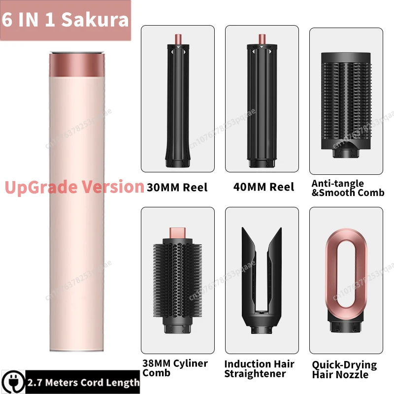 Nuovo Multil Hair Styler Asciugacapelli automatico per arricciare Asciugacapelli ad aria calda/fredda 1300W Piastra per capelli Curling Barrel Spazzola Asciugacapelli per salone